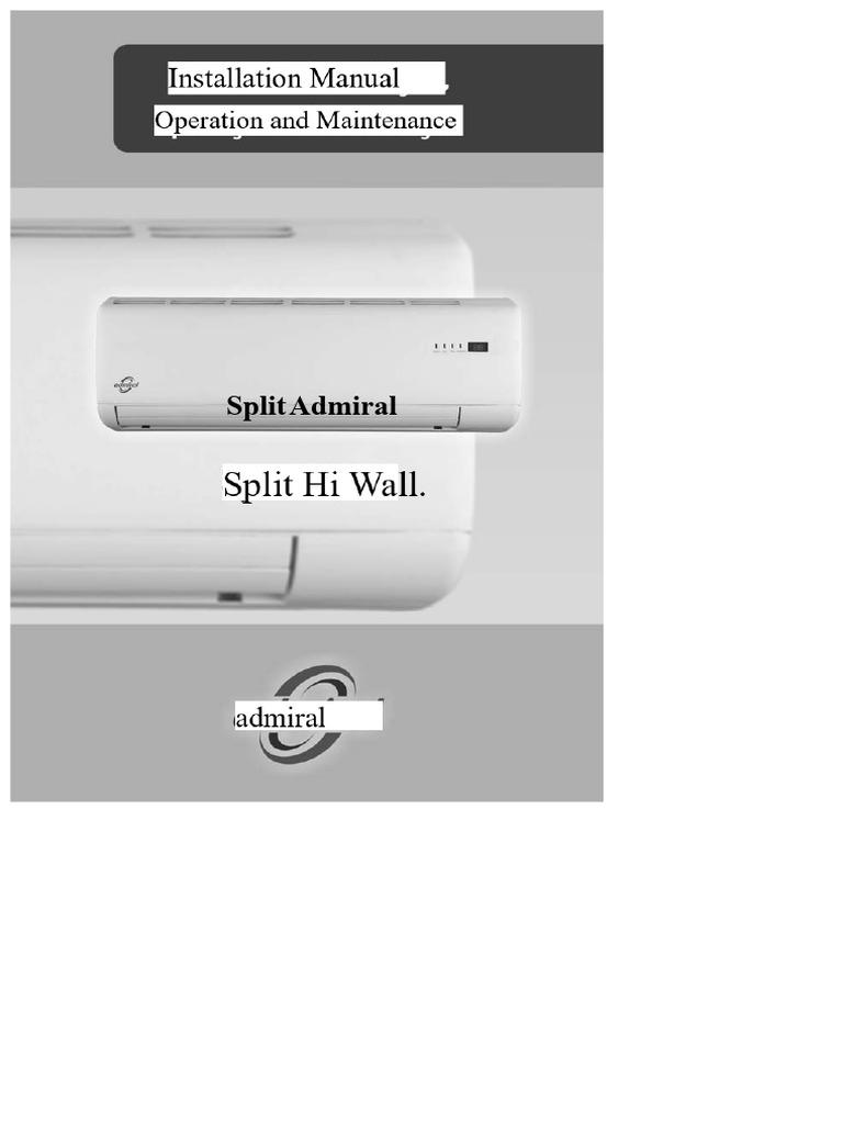 Split Admiral Installation Manual | PDF | Pipe (Fluid Conveyance ...