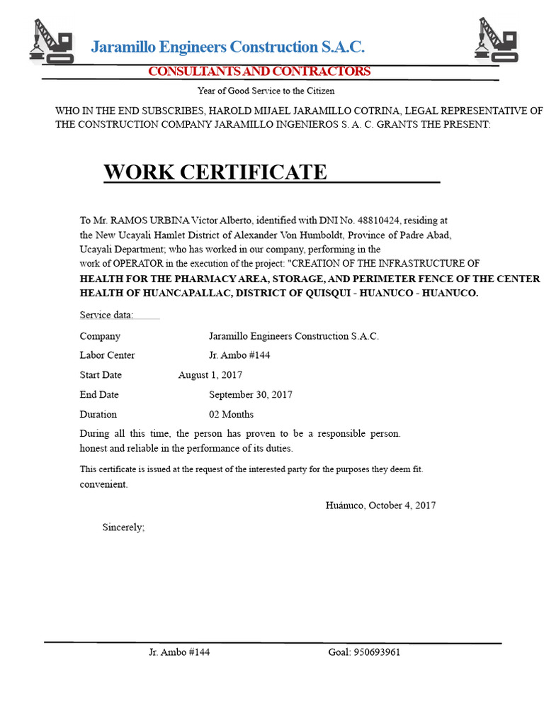 Storage Certificate | PDF