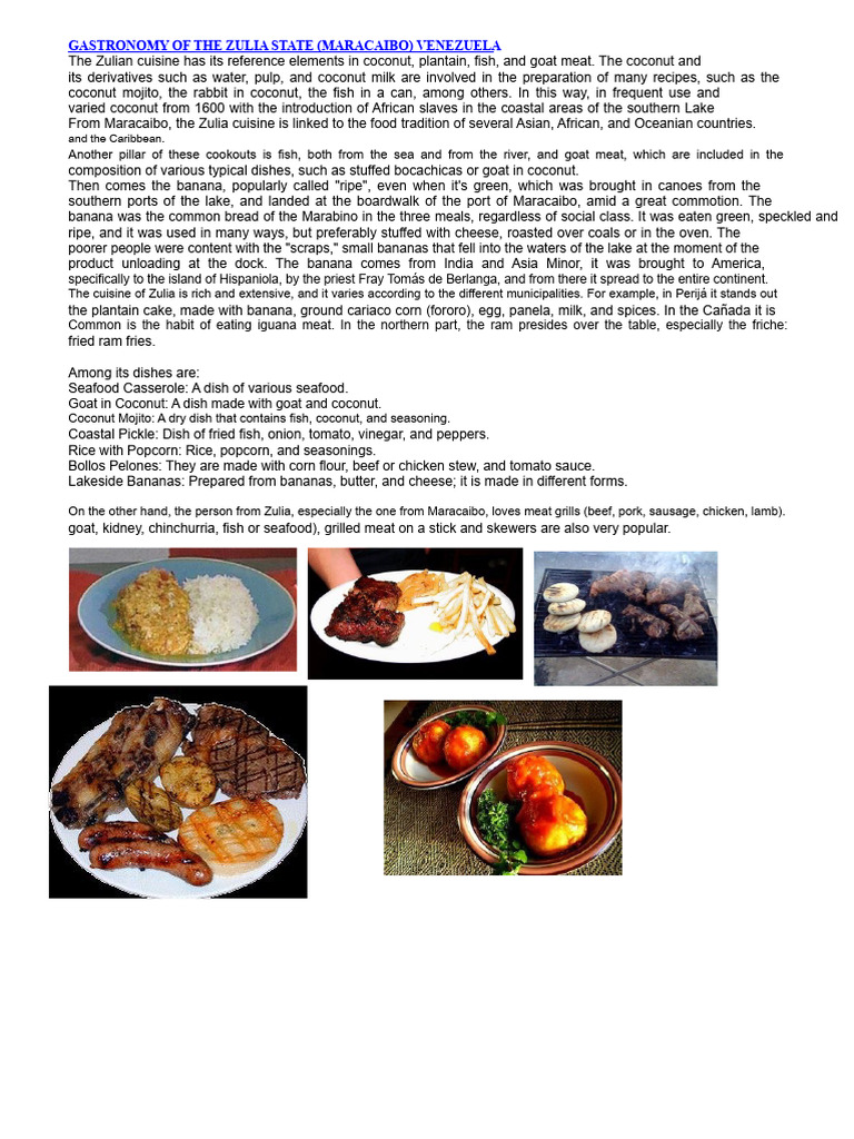 Typical Cuisine of Zulia State | PDF | Cuisine | Western Cuisine
