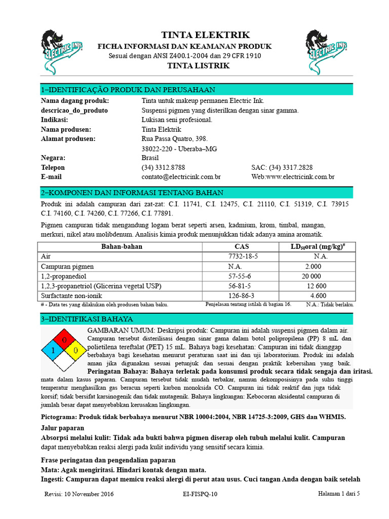 Fispq Tinta Makeup Permanen Electric Ink | PDF