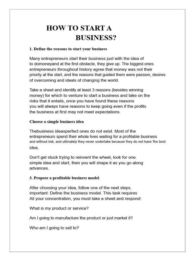 Steps to Start a Successful Business | PDF | Entrepreneurship ...