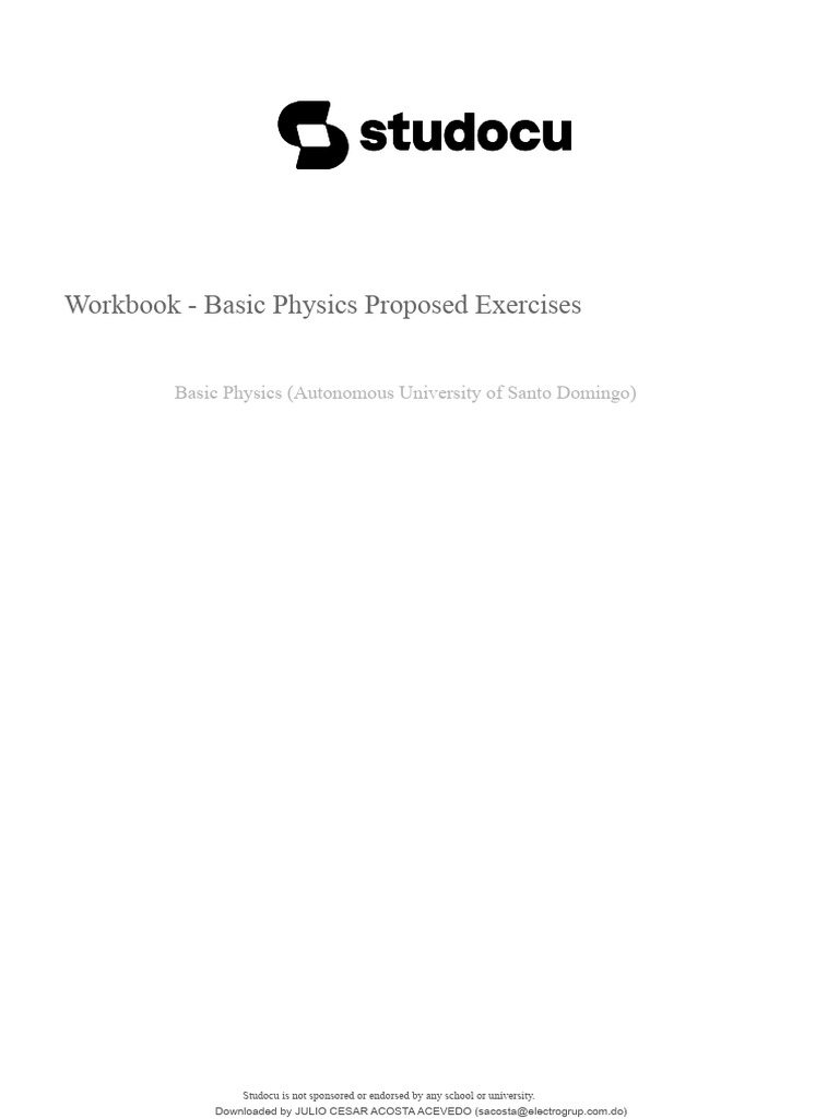 Basic Physics Workbook Proposed Exercises | PDF