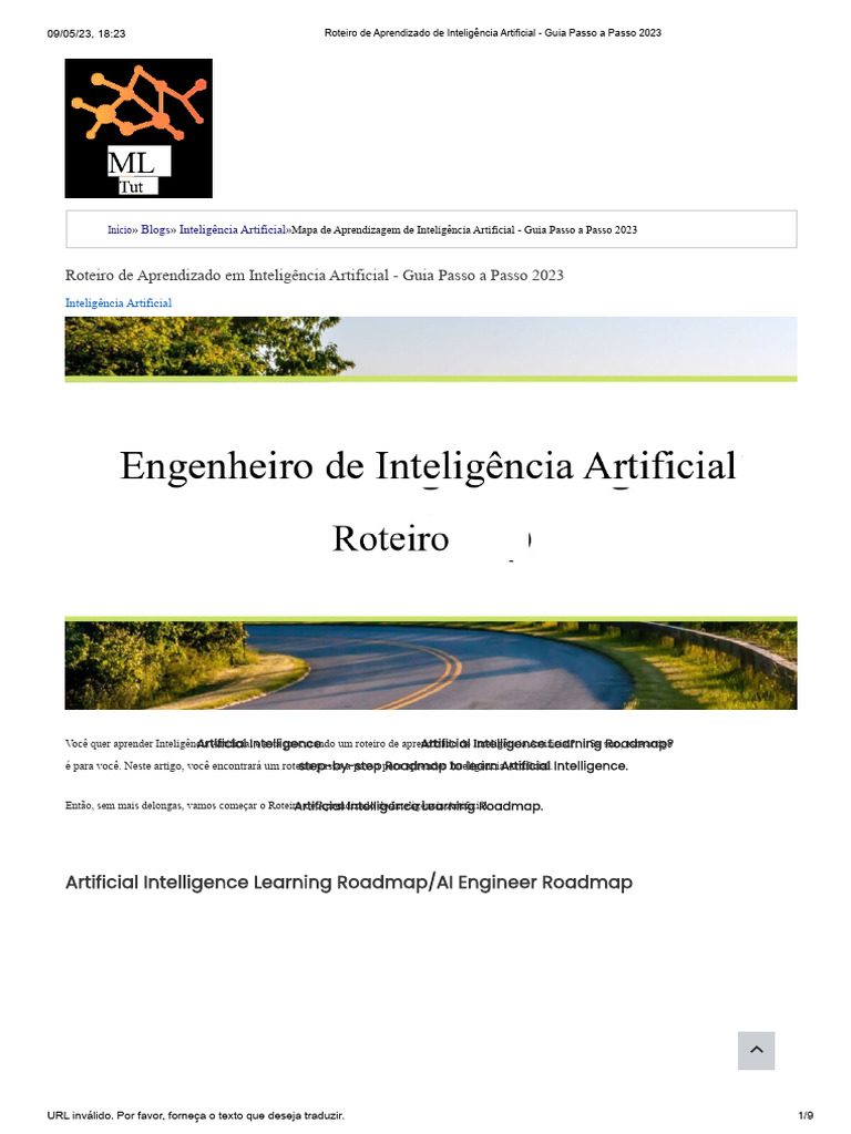 Roteiro de Aprendizado em IA 2023 | PDF | Inteligência artificial ...
