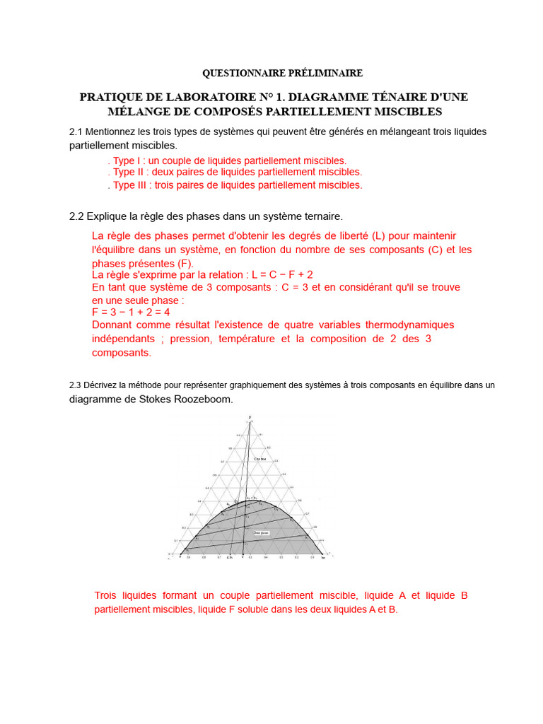 Diagramme ternaire en laboratoire | PDF | Diagramme de phase | Phase ...