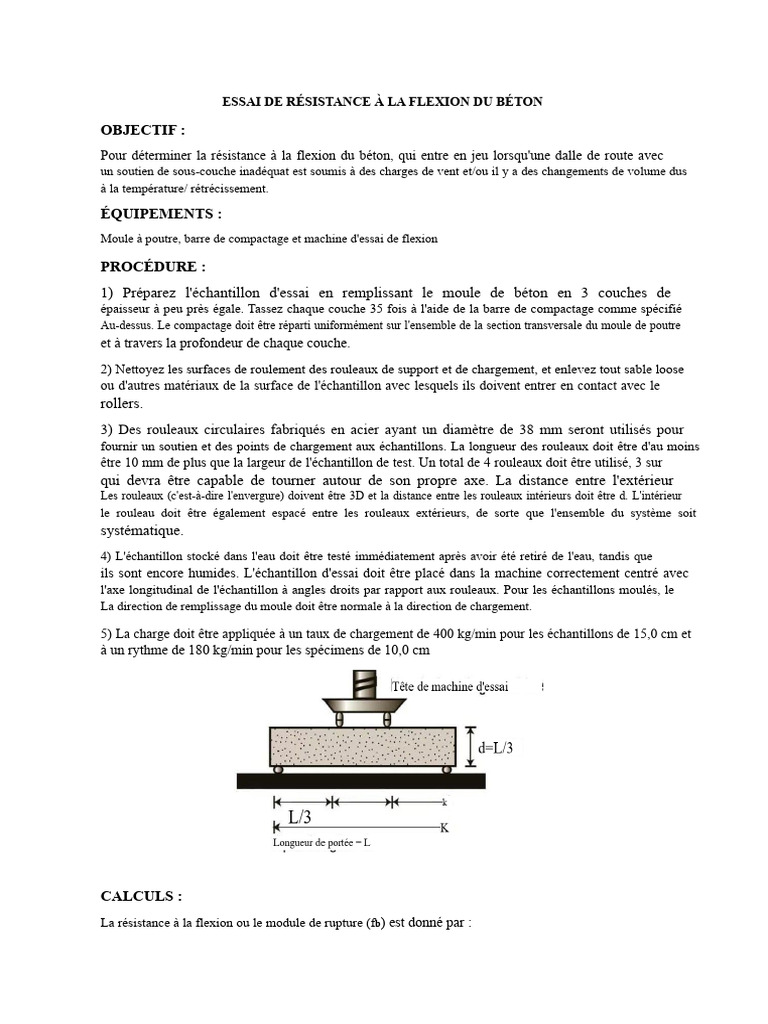 Résistance à la flexion du béton testée | PDF | Flexion (matériau ...