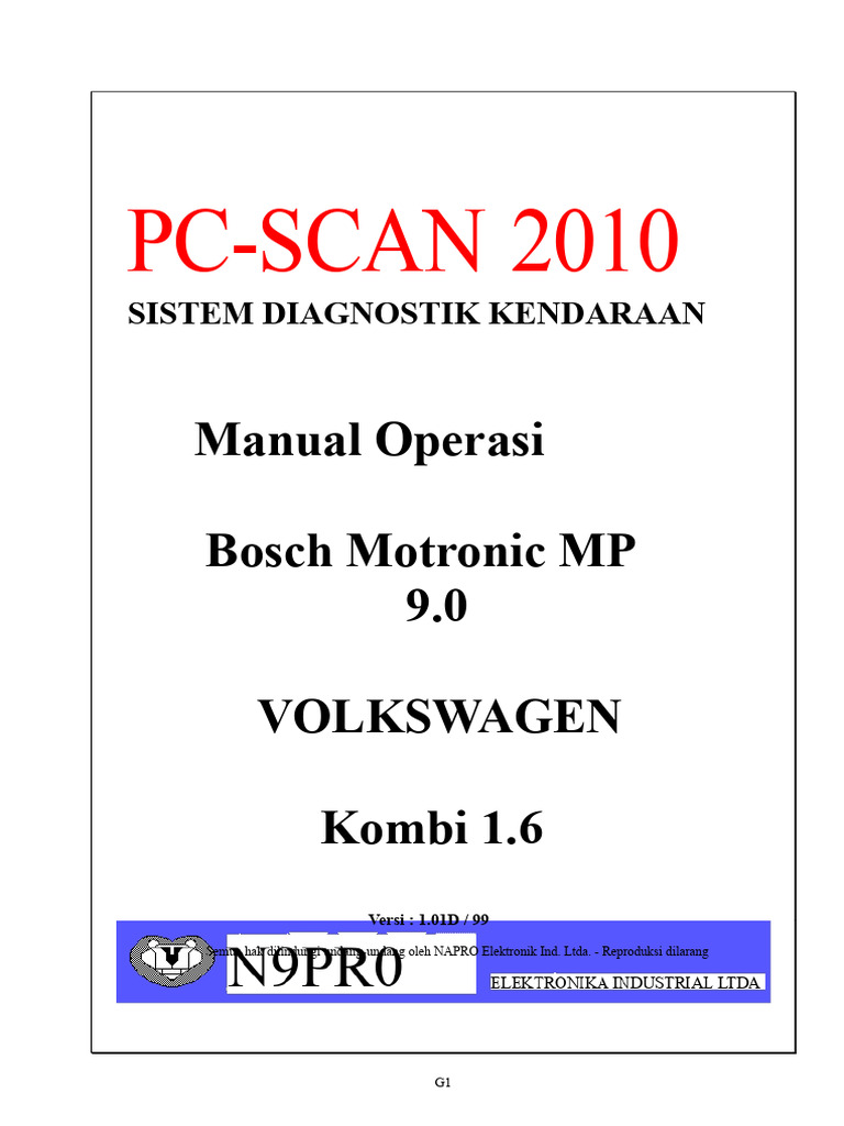 Manual PC-SCAN 2010 untuk Volkswagen Kombi | PDF