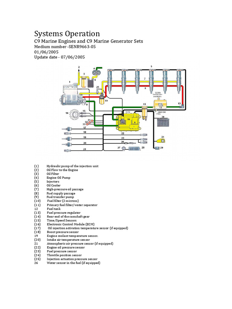 C9 Marine Engine Fuel System Overview | PDF | Pump | Fuel Injection