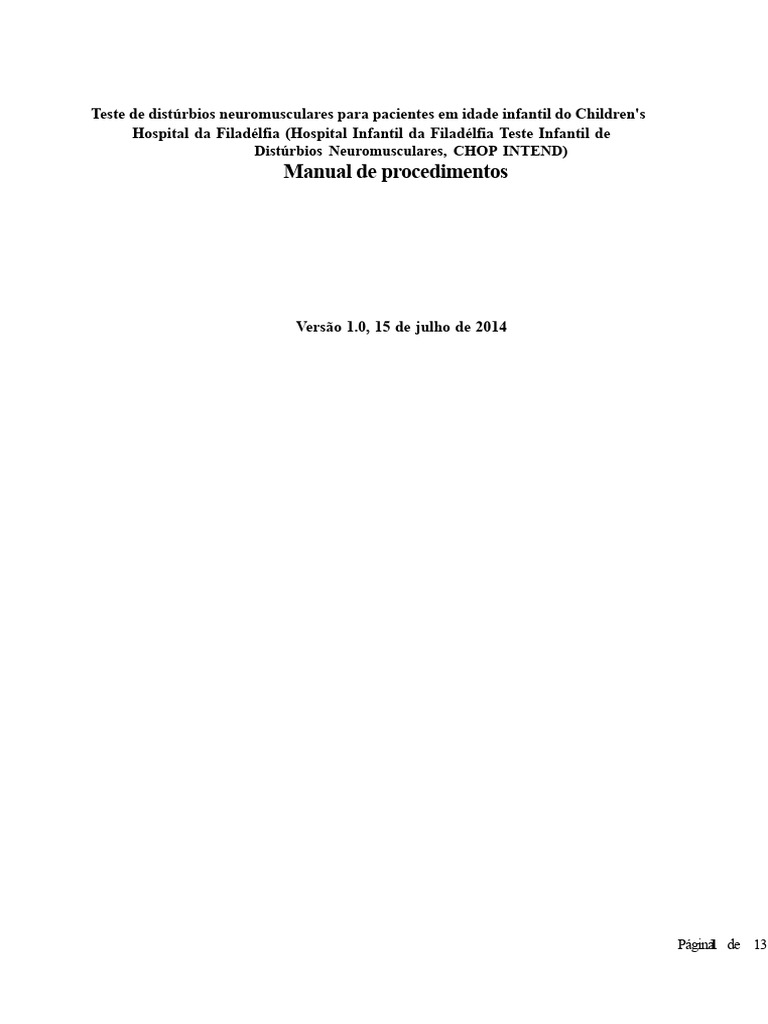Manual de Teste Neuromuscular Infantil | PDF | Movimentos anatômicos ...