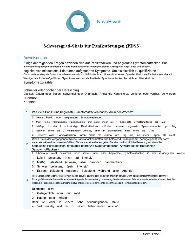 Pdss Bewertung | PDF
