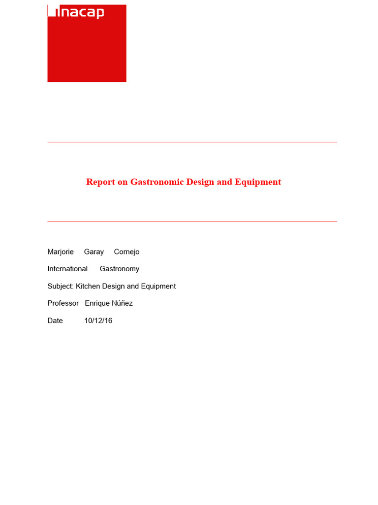 Kitchen Design and Safety Report | PDF | Kitchen | Hygiene