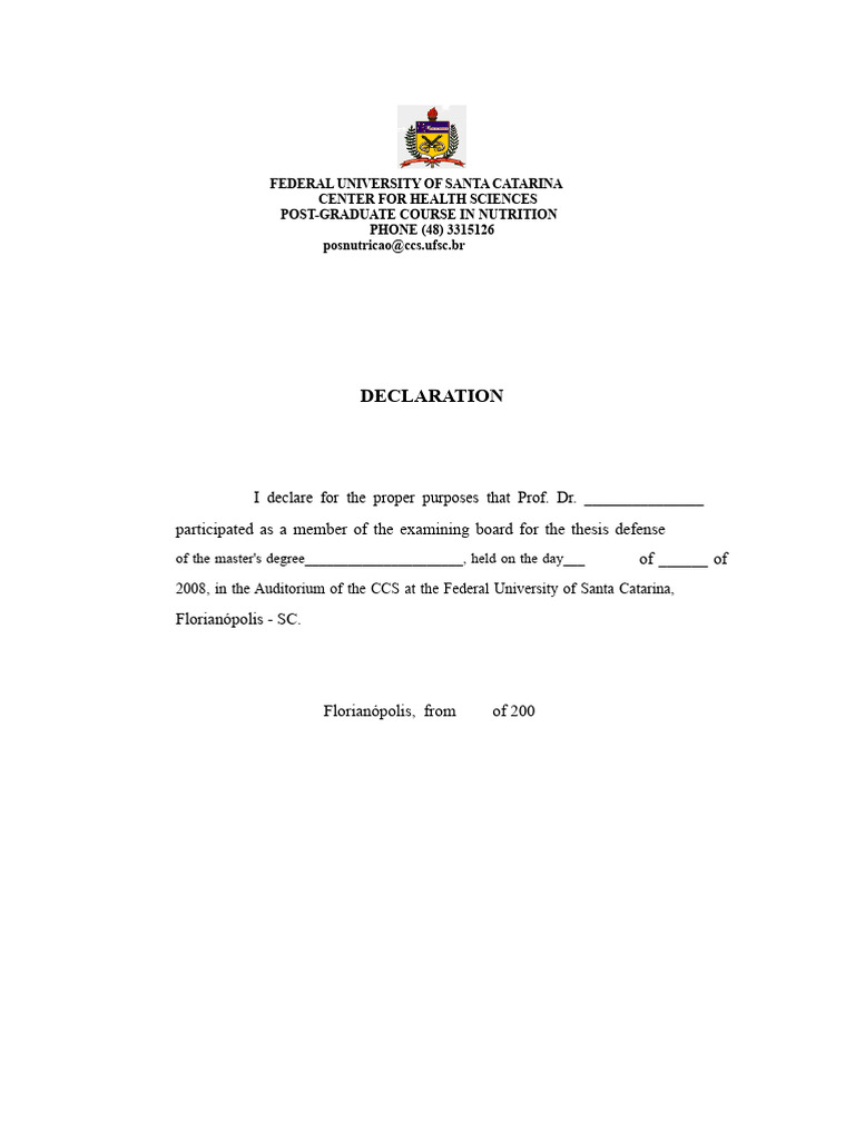 Declaration of Participation Member of The Panel2 | PDF
