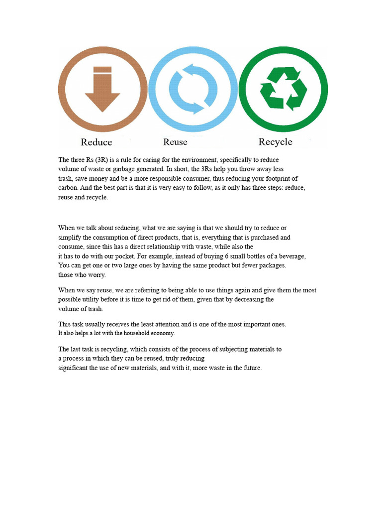 Mastering the Three Rs: Reduce, Reuse, Recycle | PDF