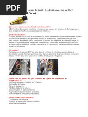 Vrification du capteur ECT sur Chevy | PDF | Tension lectrique | Allumage