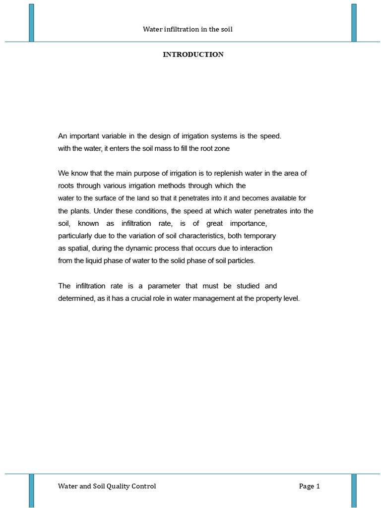 Soil Water Infiltration Rates Explained | PDF | Soil | Water