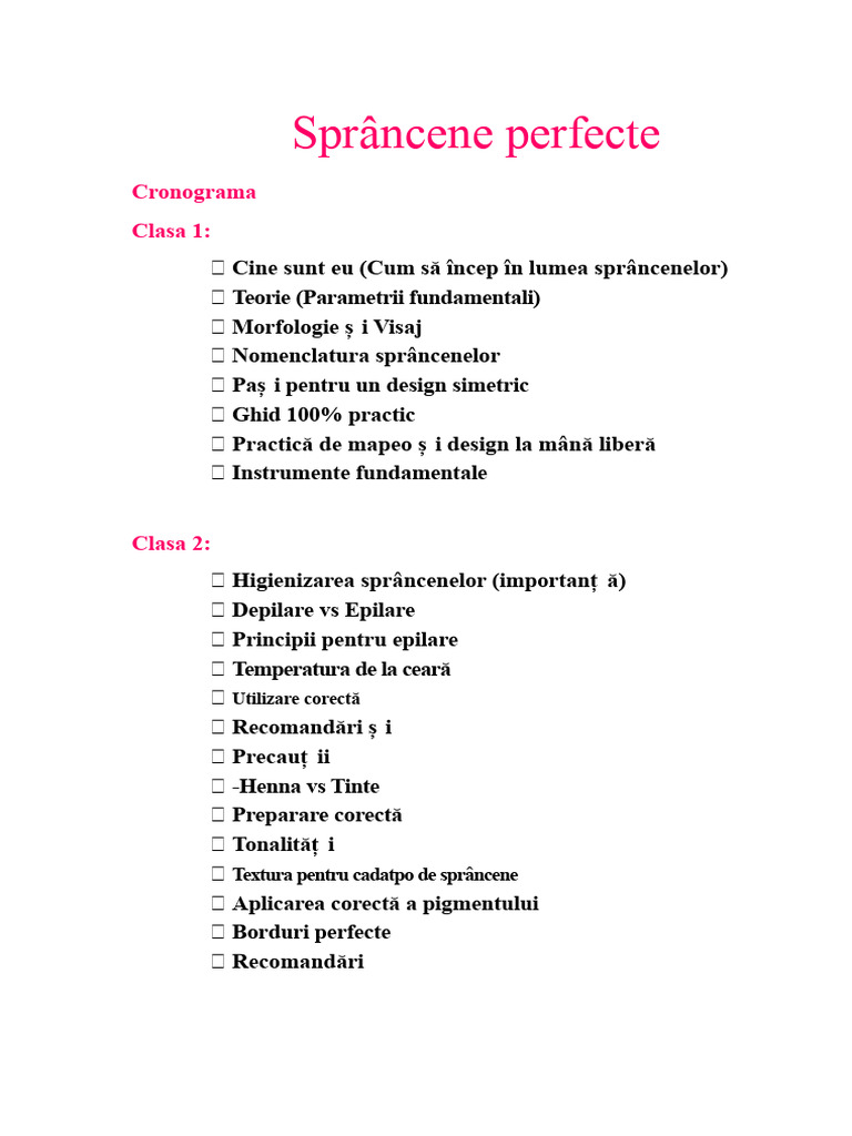 Sprâncene Perfecte | PDF
