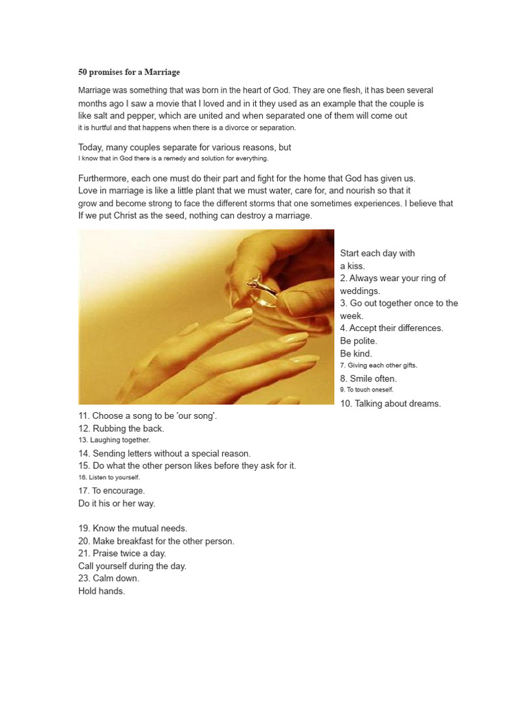50 Promises For A Marriage | PDF | God | Marriage
