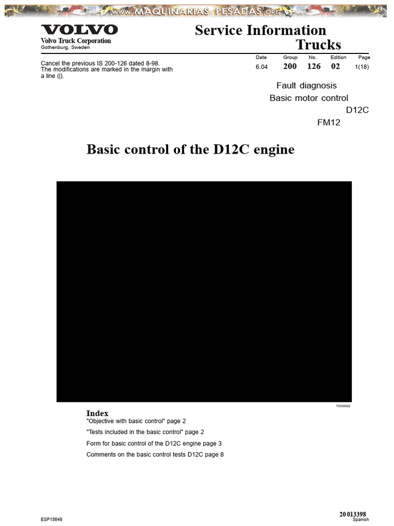 Basic Manual Control Truck Engine d12c Volvo | PDF | Fuel Injection | Pump