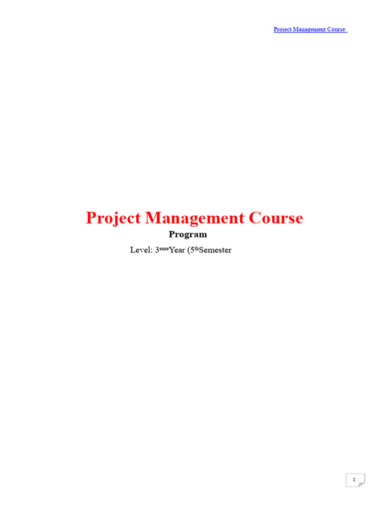 Comprehensive Project Management Course | PDF | Project Management | Risk