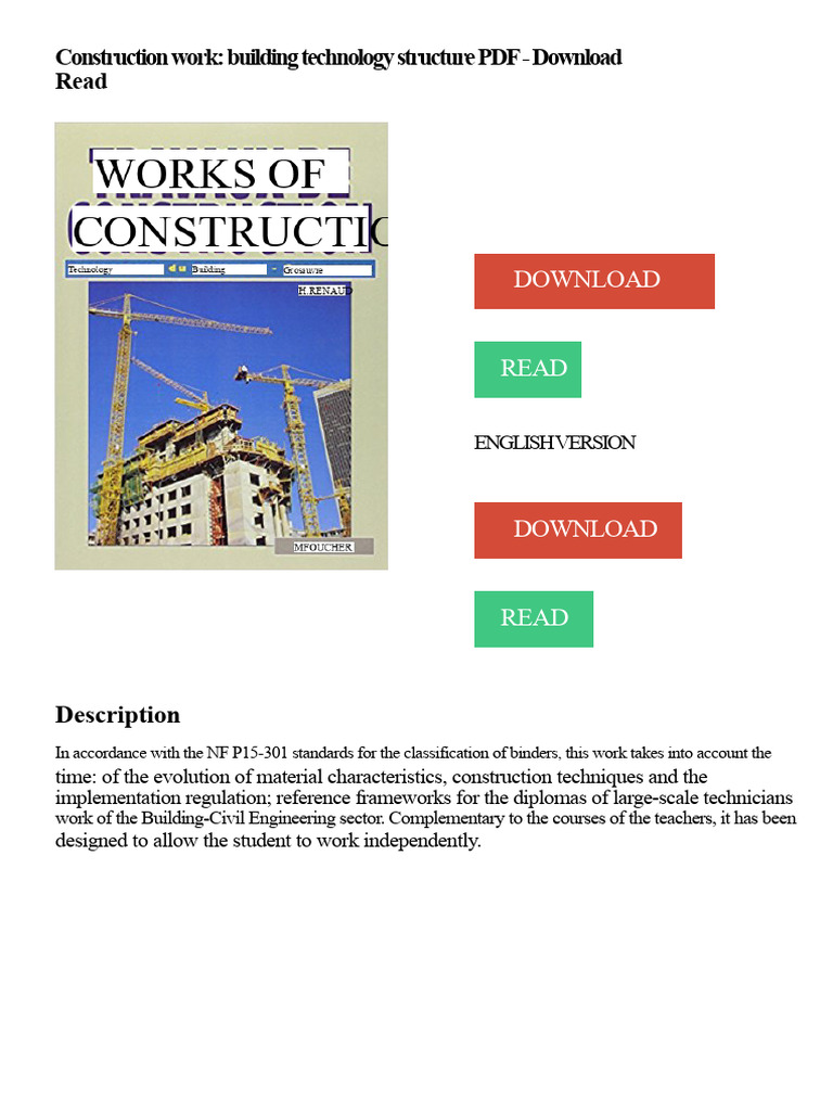 Construction Work: Building Technology Structure PDF - Download Read ...