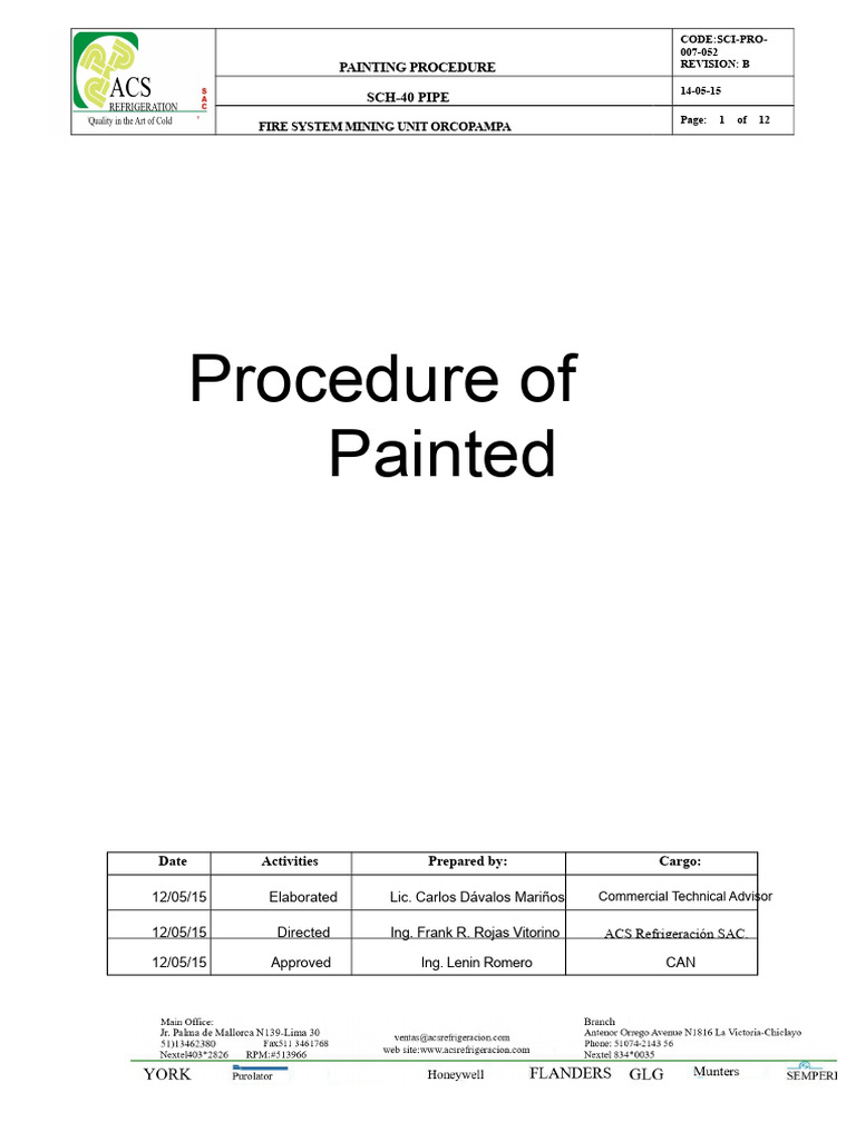Painting Procedure for SCH-40 Pipe | PDF | Paint | Abrasive