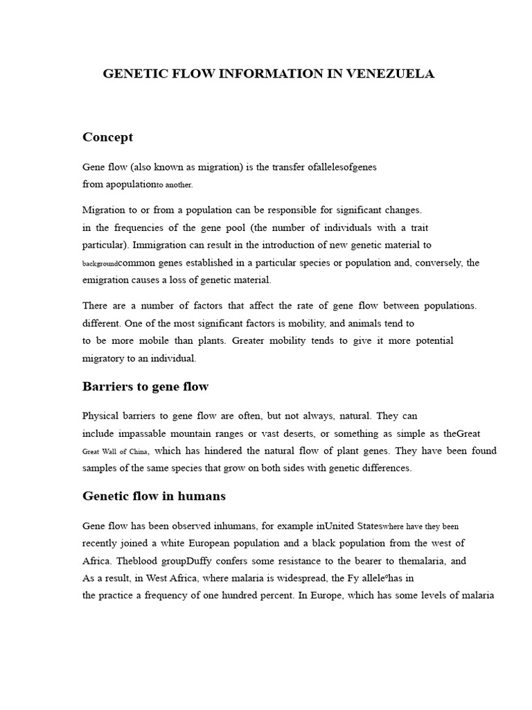 Genetic Flow Information in Venezuela | PDF | Genetics | Venezuela