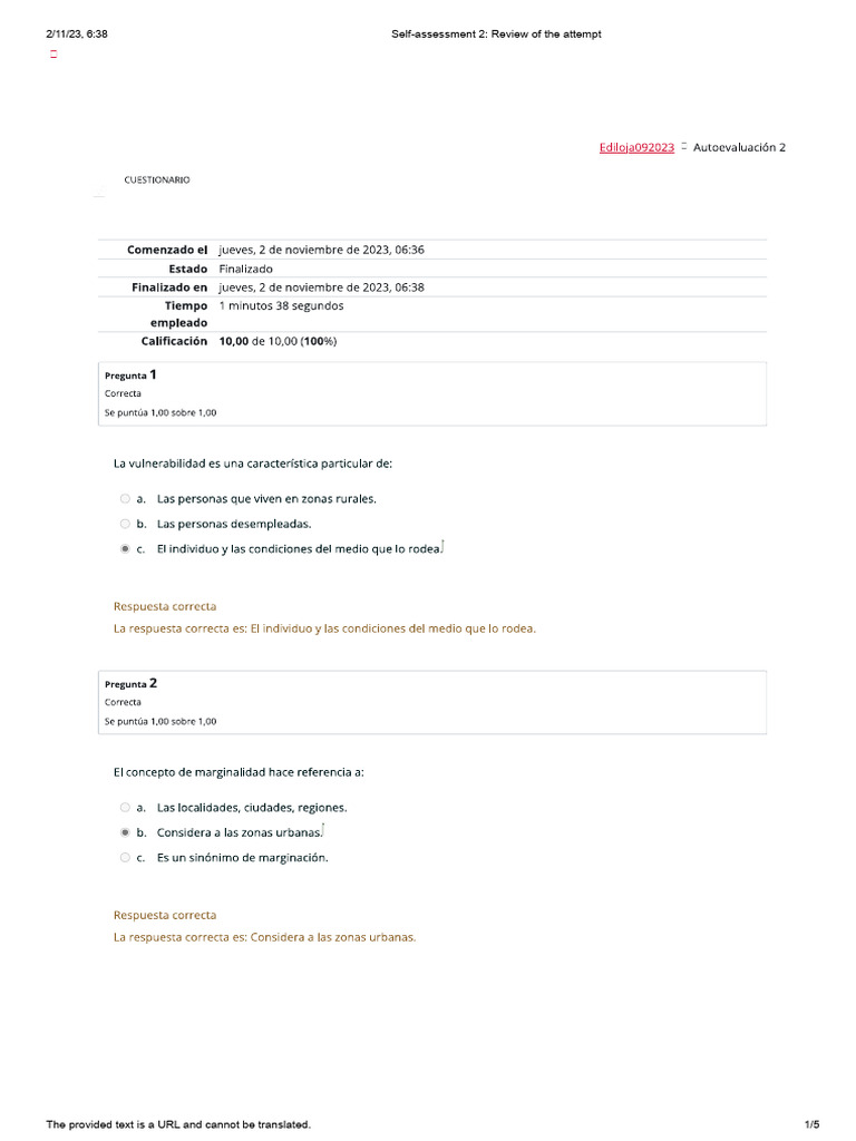 Self-Assessment 2 - Review of The Attempt | PDF