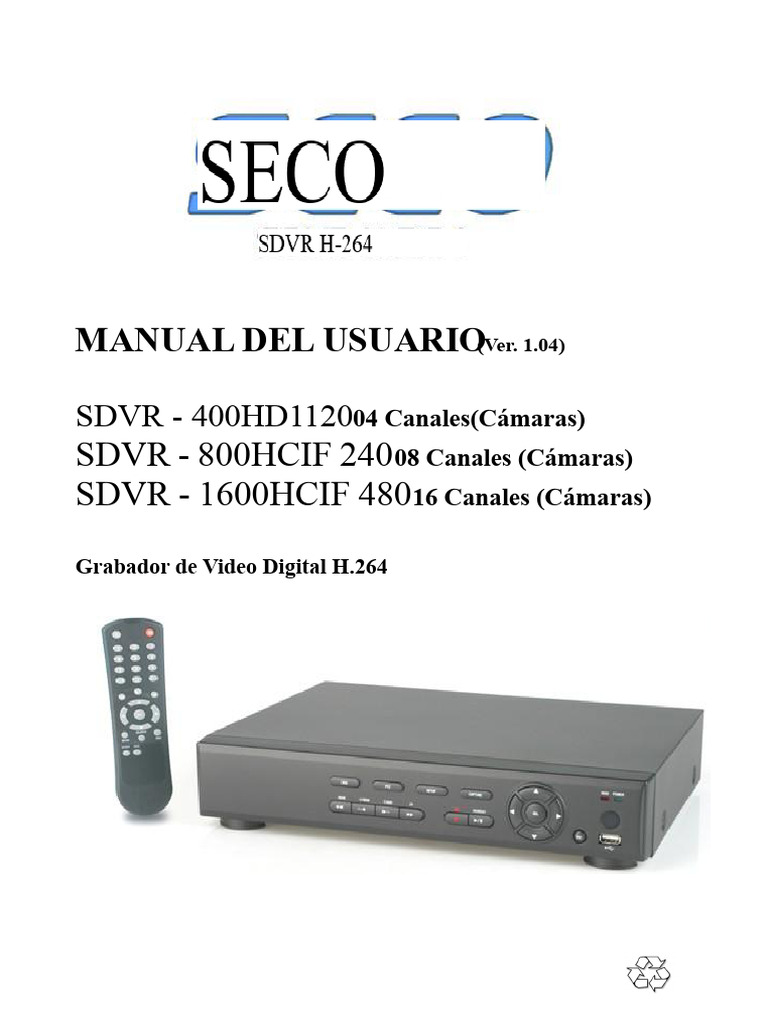 Manual de Usuario SDVR H.264 4/8/16 Canales | PDF | Dirección IP ...
