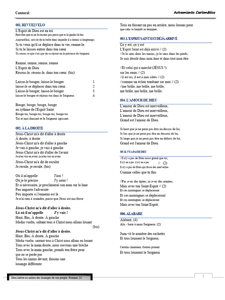 Louanges et Joie dans l'Esprit Saint | PDF | Saint-Esprit | Doctrines ...