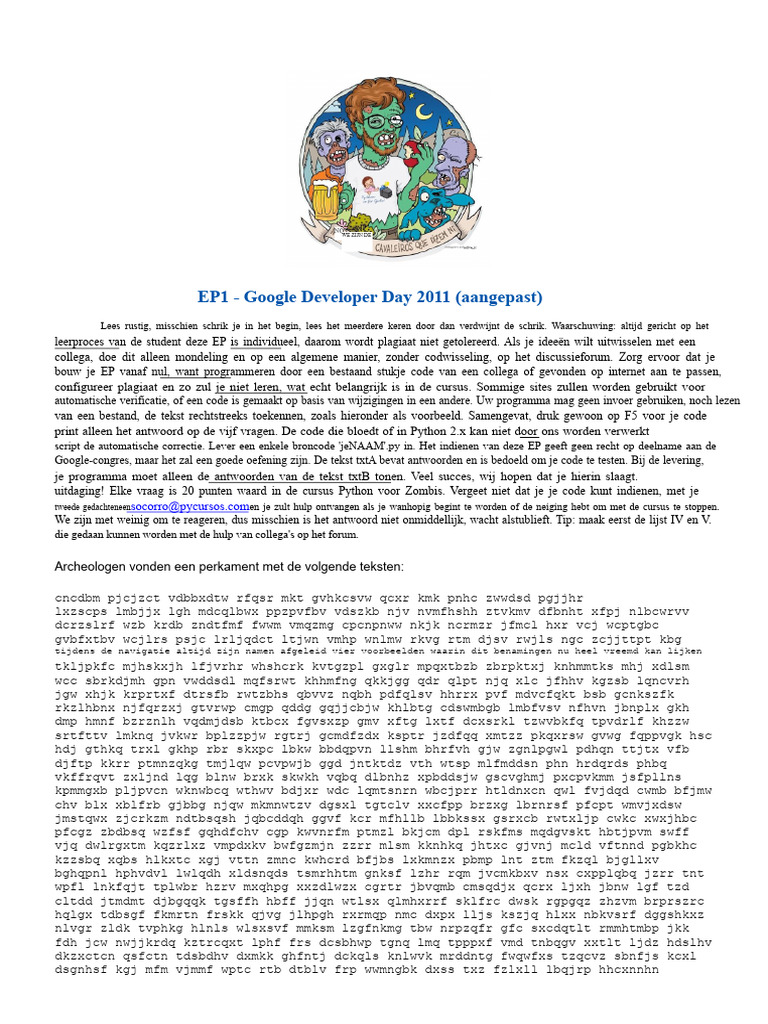 EP1 Python Voor Zombies | PDF
