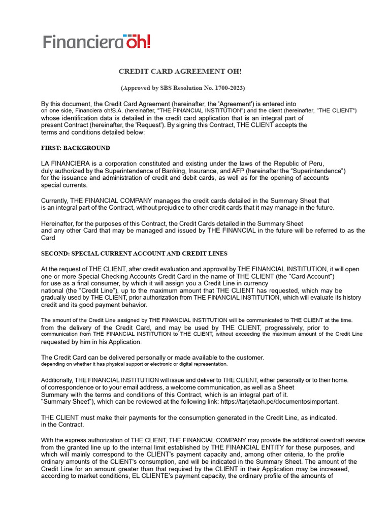 Credit Card Contract With or Without Signature 1 | PDF | Credit Card ...