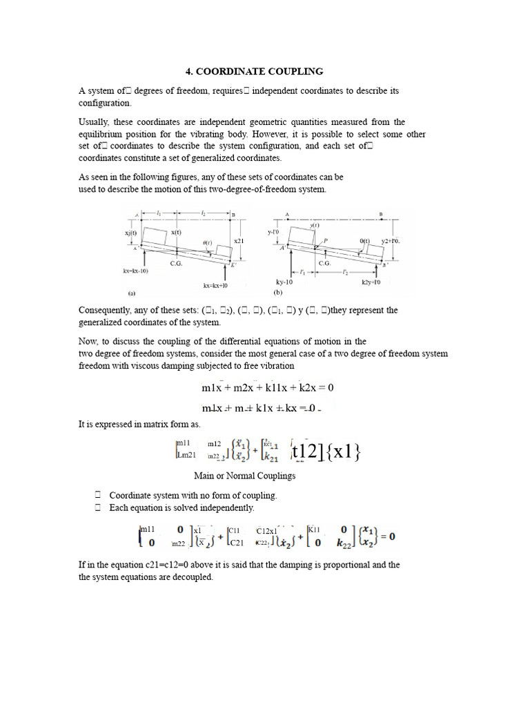 Understanding Coordinate Coupling in Dynamics | PDF | Eigenvalues And ...