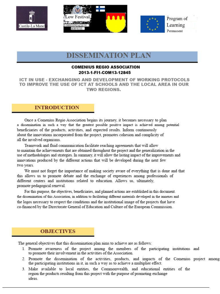 DISSEMINATION PLAN Word | PDF | Innovation | Information And ...