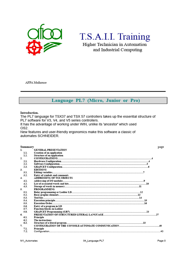 04 - Language PL7 | PDF | Bit | Letter Case