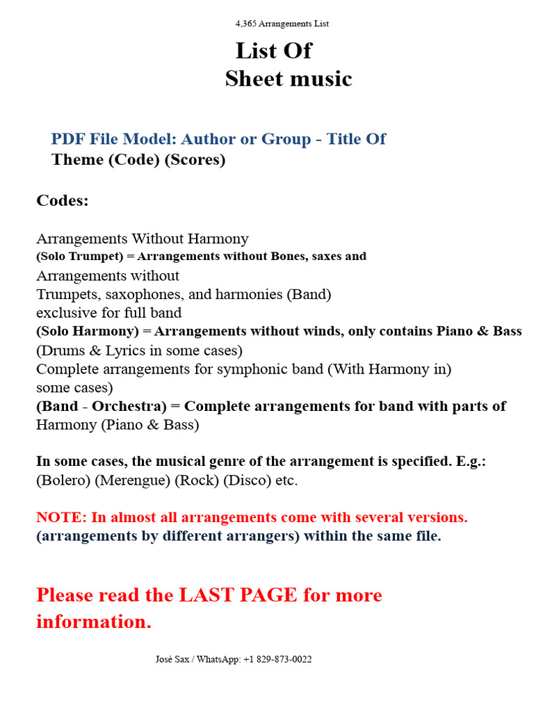 Updated List of Sheet Music | PDF | Performing Arts | Musicology