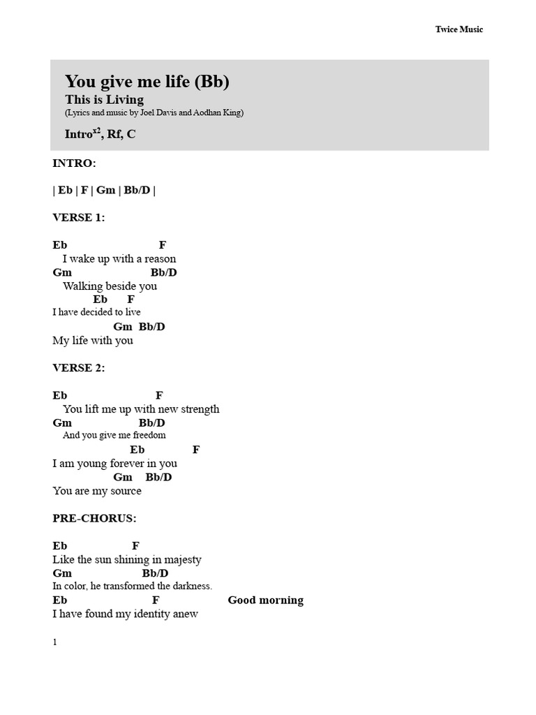 Life You Give Me Chords | PDF