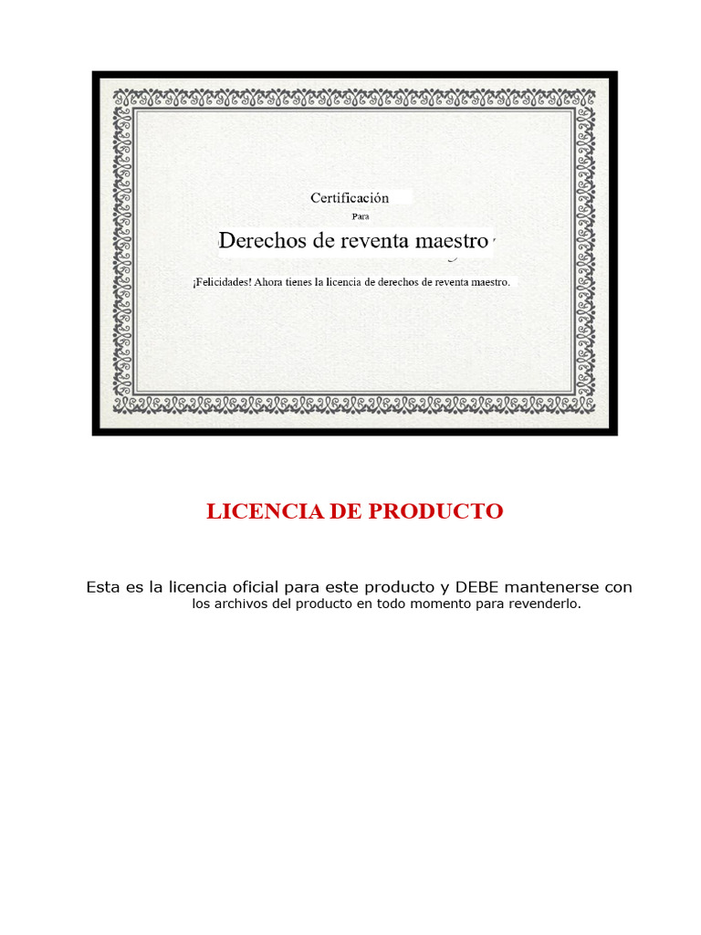 Licencia MRR | PDF