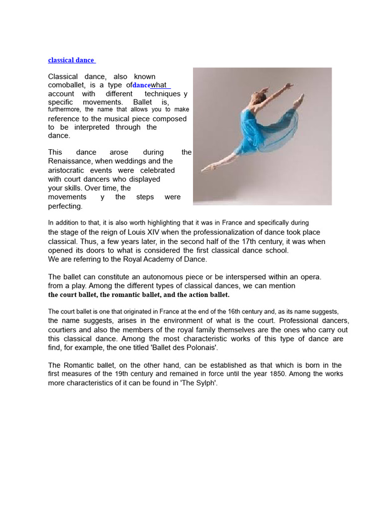 Classical Dance | PDF | Ballet | Dances