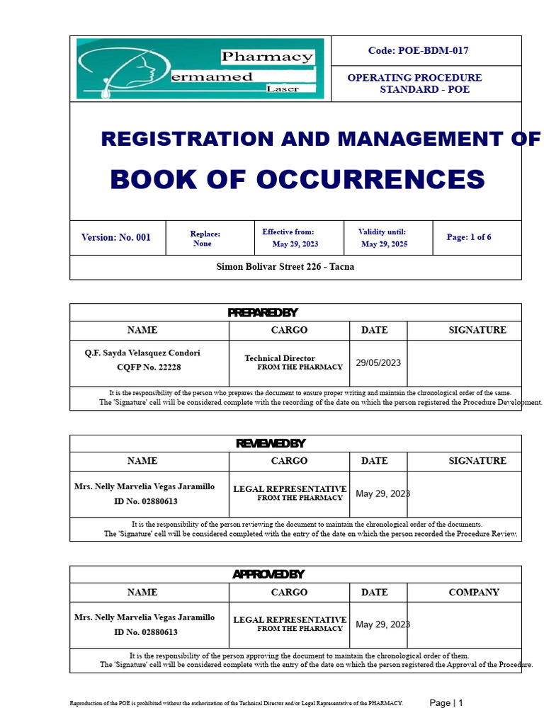17 POEs - RECORD AND MANAGEMENT OF OCCURRENCE BOOK | PDF ...