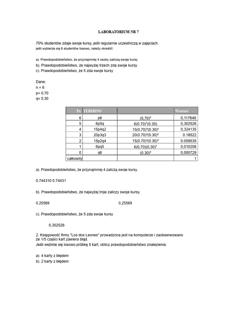 Rozwiązanie Laboratorium NR 7 PDF | PDF