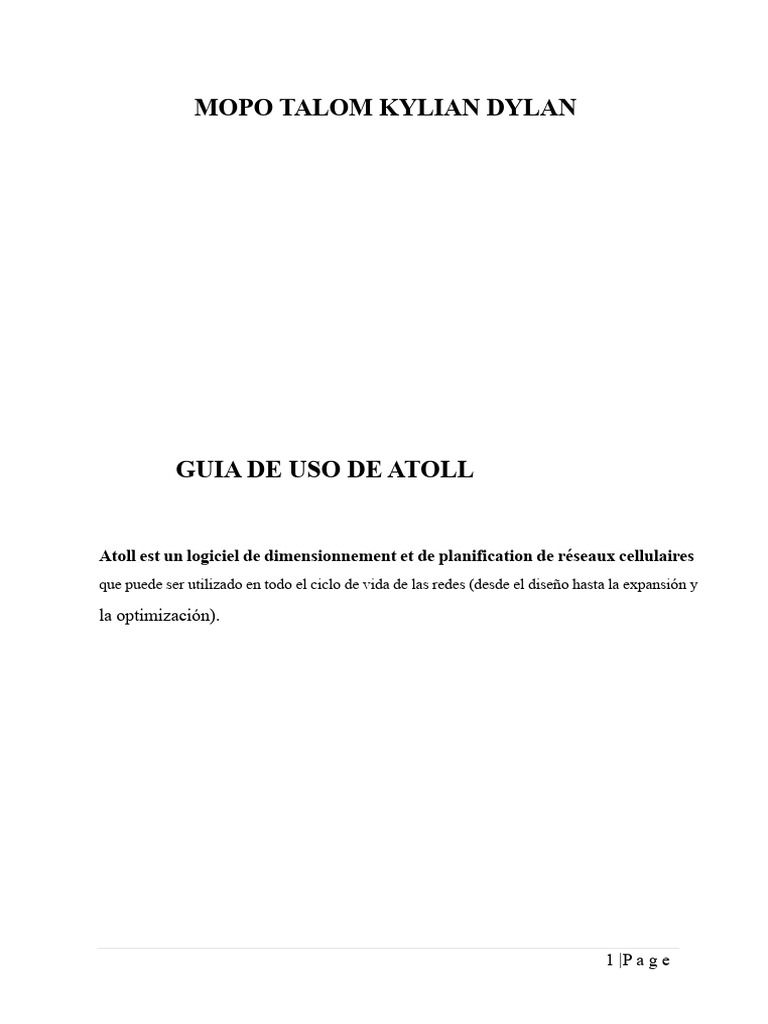 Guía de Uso del Software Atoll | PDF | Software | Informática