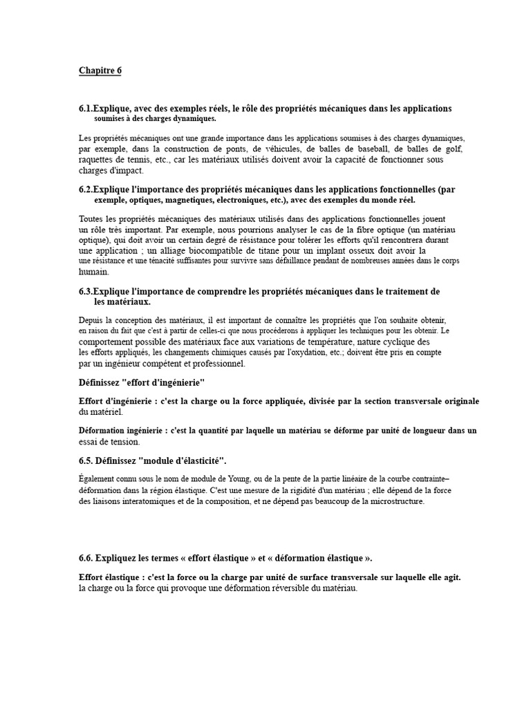 Propriétés mécaniques et applications matérielles | PDF | Fragilité ...