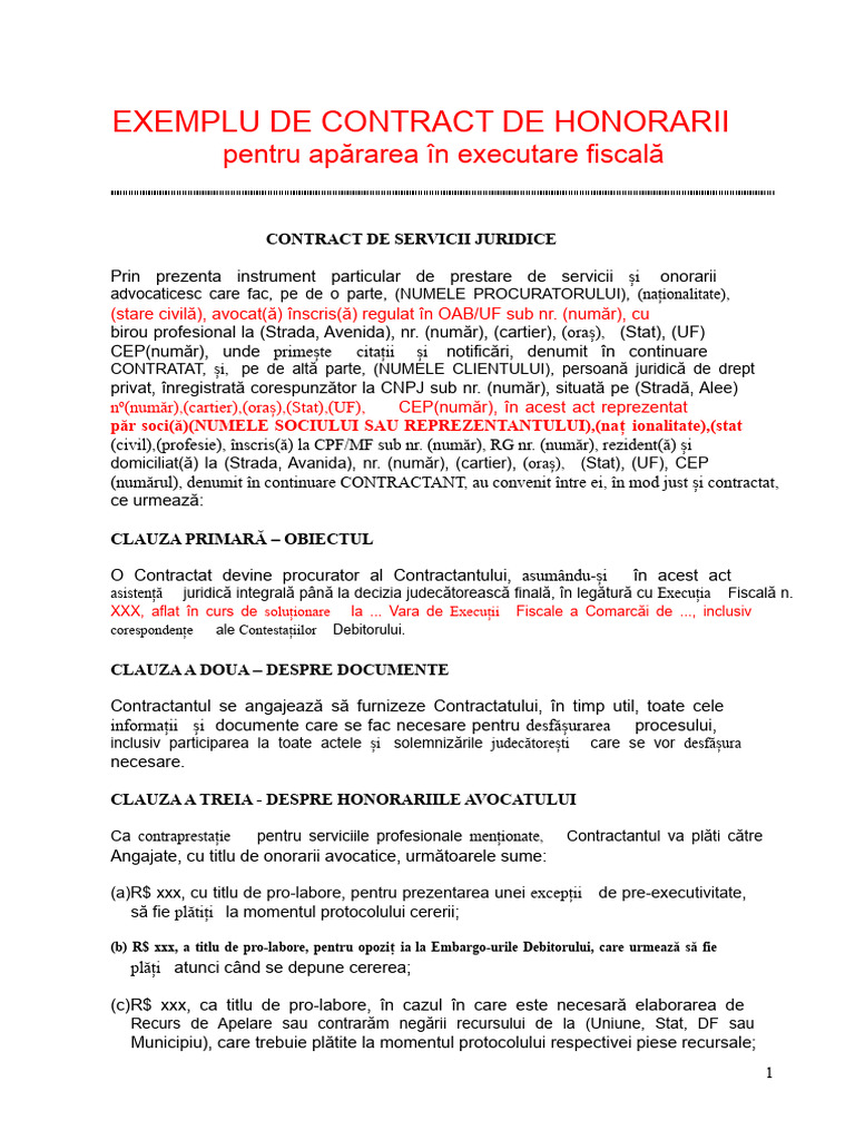 Model - Contract For Tax Enforcement Fees | PDF
