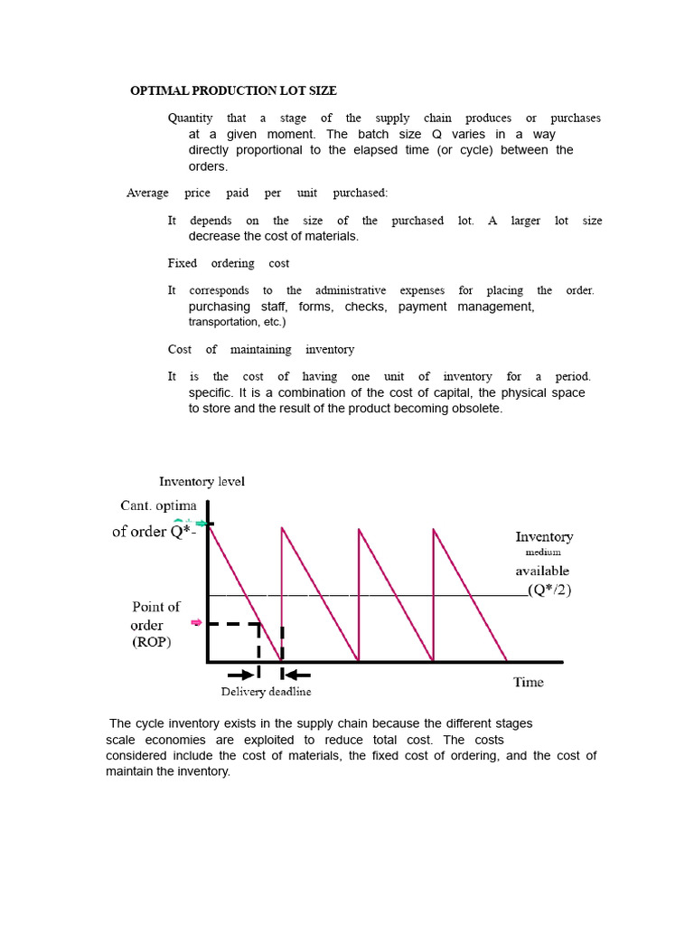 Optimal Production Lot Size Explained | PDF | Demand | Inventory