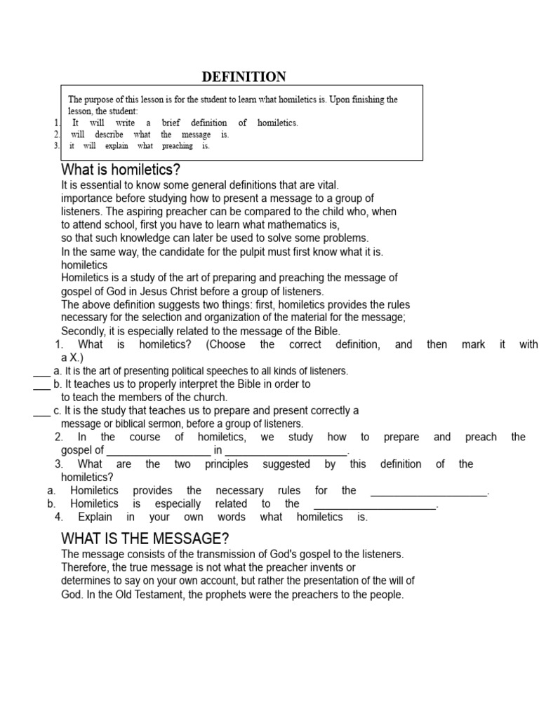 Understanding Homiletics and Preaching | PDF | Sermon | Bible