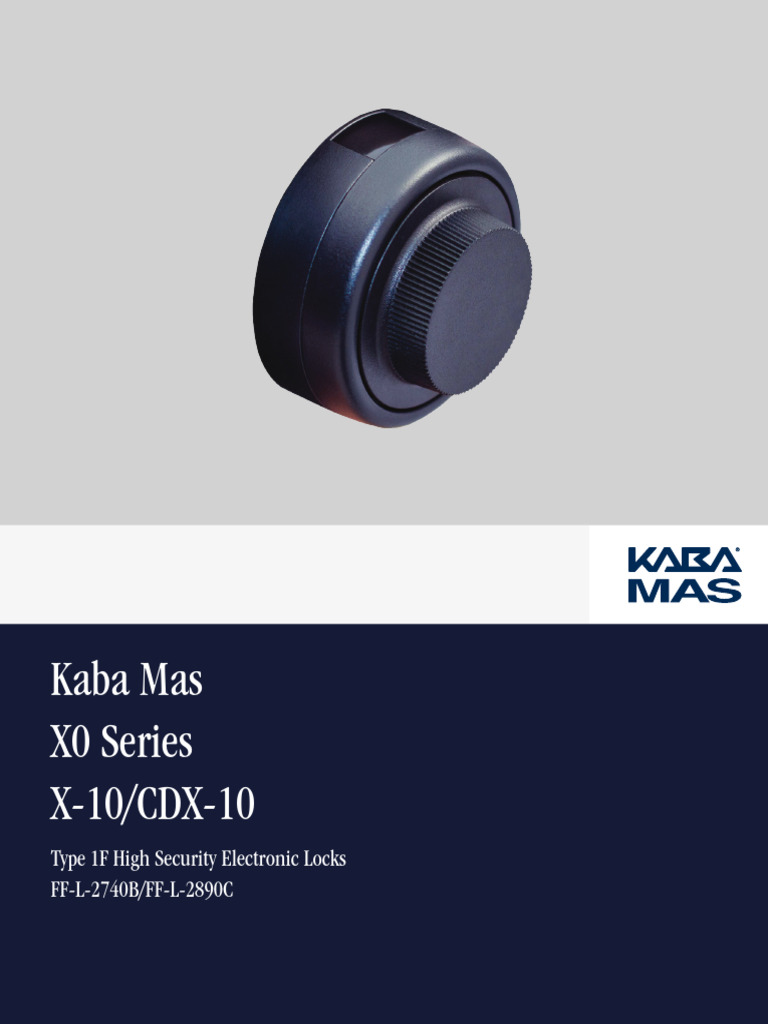 Kaba Mas X-10 High Security Lock Guide | PDF | Backlight