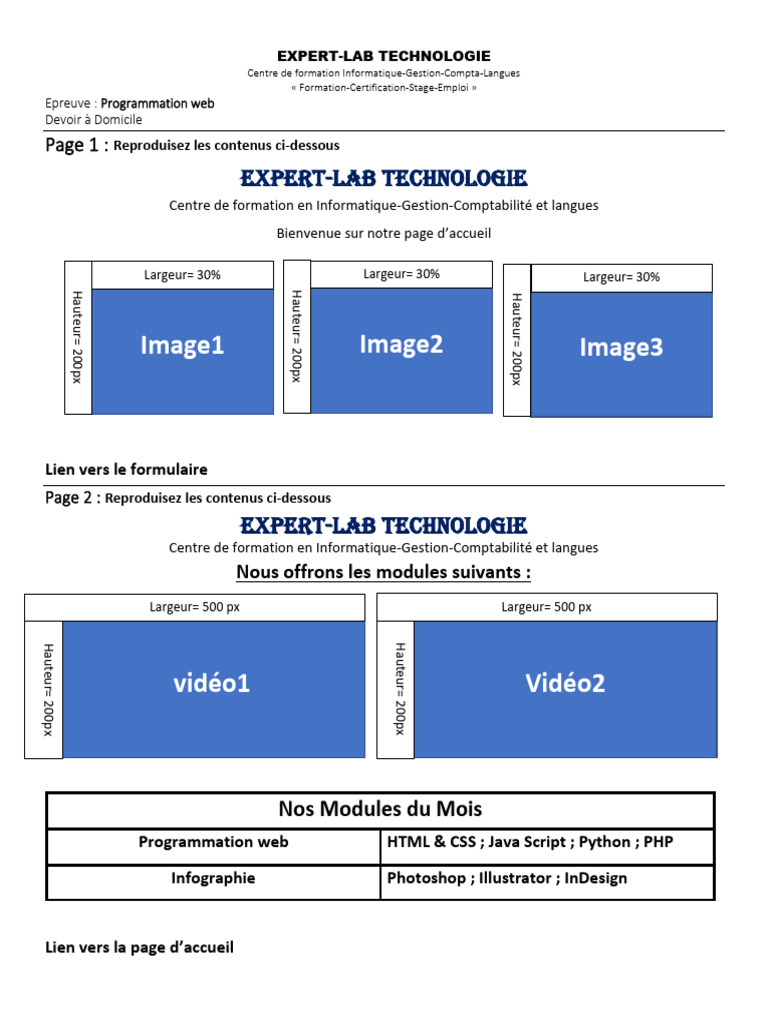 Formation en Programmation Web et Infographie | PDF