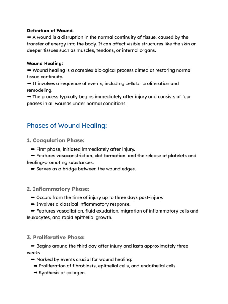 Wound Healing Phases and Factors | PDF | Wound Healing | Wound