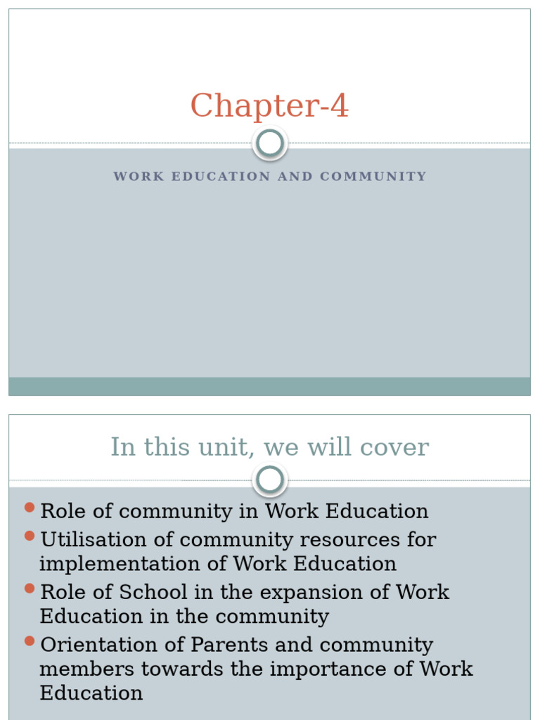 Community Role in Work Education | PDF | Community | Schools