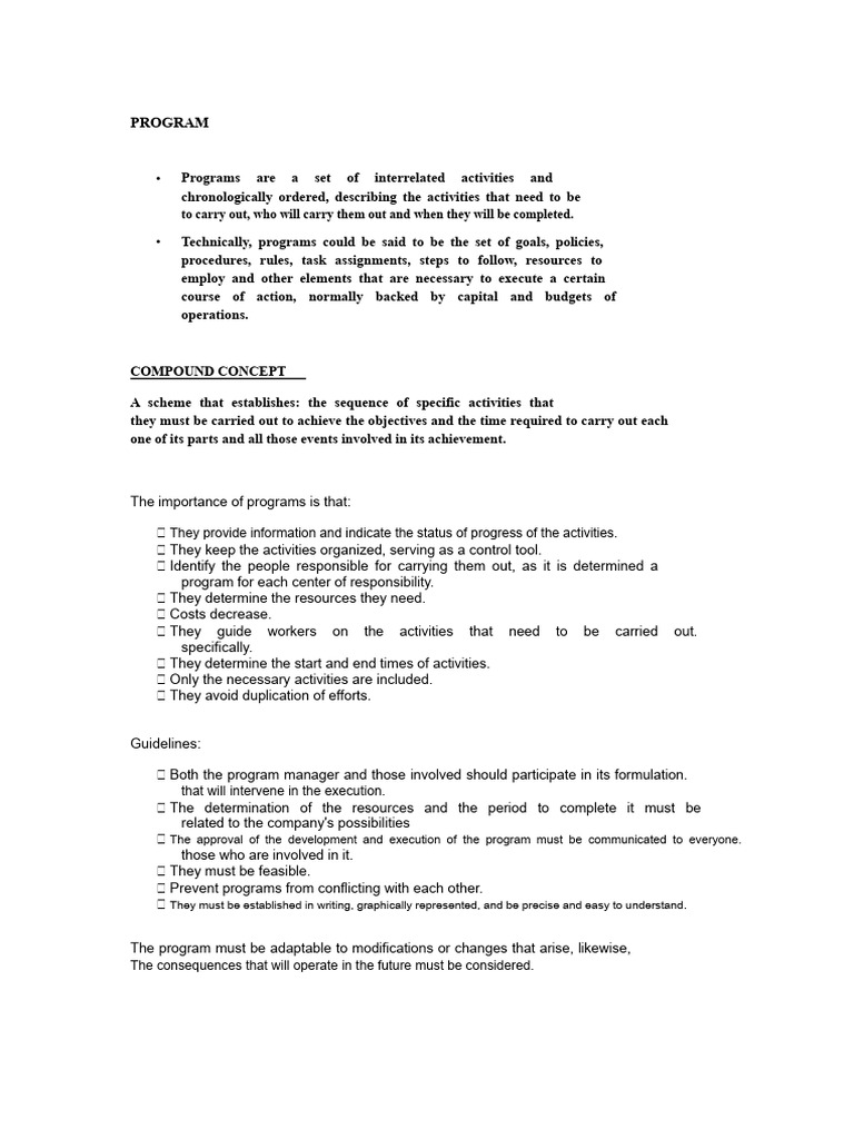 Programs in Administration | PDF | Marketing | Policy