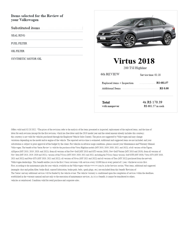 Volkswagen Maintenance Plan Overview | PDF | Volkswagen | Vehicles